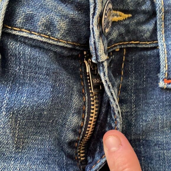 True Religion Joey Man Made Denim Cutoff Shorts - Picture 9 of 13